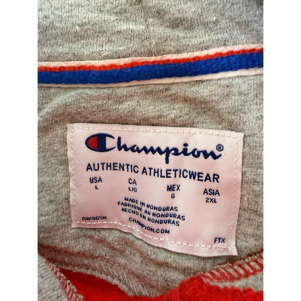 Cozy Everyday Athleisure Champion Hoodie Mens Lg Red Sweatshirt Embroidered Logo - Picture 6 of 6